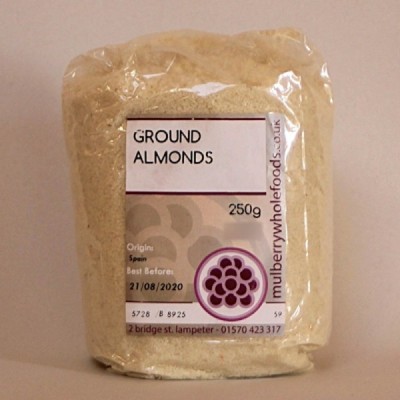 Buy Mulberry Bush Wholefoods Ground Almonds 250g Dried Nuts Online − UK Supplier