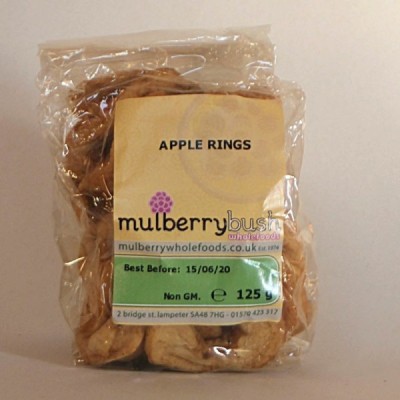 Buy Mulberry Bush Wholefoods Apple Rings 125g Fruit - Dried Online − UK Supplier