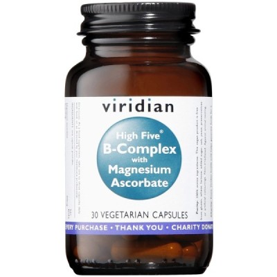 Buy Viridian HIGH FIVE™ B-Complex/Mag Ascorbate Veg Caps  from Mulberry Wholefoods online UK Supplier.