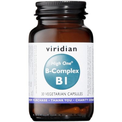 Buy Viridian HIGH ONE™ Vitamin B1 with B-Complex Veg Caps from Mulberry Wholefoods online UK Supplier.