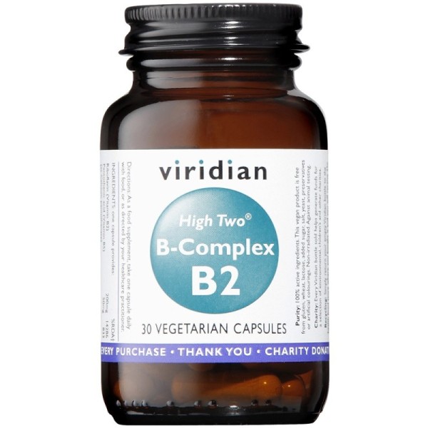 Viridian HIGH TWO Vitamin B2 + B-Complex - 30 Veg Caps