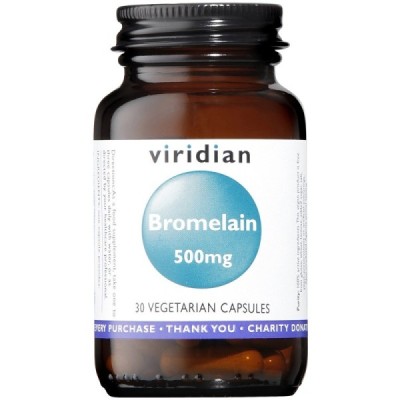 Buy Viridian Bromelain 500mg Veg Caps from Mulberry Wholefoods online UK Supplier.