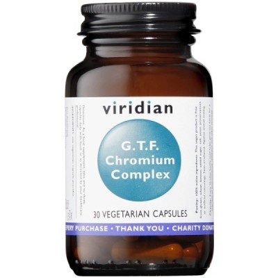 Buy Viridian G.T.F. Chromium Complex  Veg Caps from Mulberry Wholefoods online UK Supplier.
