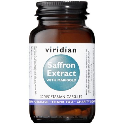 Buy Viridian Saffron Extract 30mg with Marigold Veg Caps from Mulberry Wholefoods online UK Supplier.