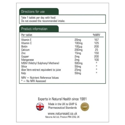 Natures Aid Hair Skin and Nails Formula 30 Tablets