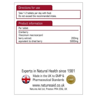 Natures Aid Cranberry 200mg (5000mg equiv) 30 Tablets