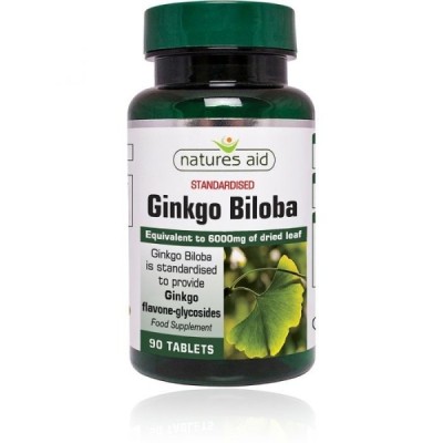 Natures Aid Ginkgo Biloba 120mg (6000mg equiv) 90 Tablets