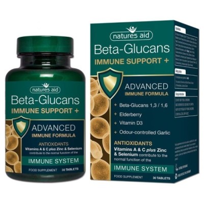 Natures Aid Beta-Glucans Immune Support+ 30 Tablets