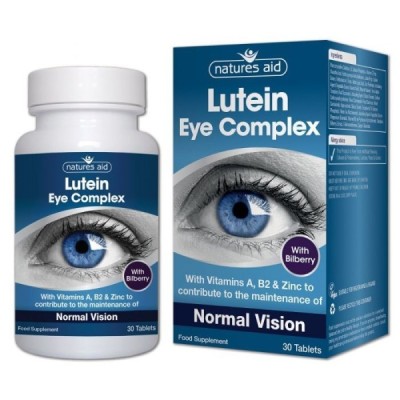 Natures Aid Lutein Eye Complex with 10mg Lutein Bilberry and Alpha Lipoic Acid 30 Tablets