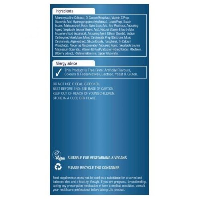 Natures Aid Lutein Eye Complex with 10mg Lutein Bilberry and Alpha Lipoic Acid 30 Tablets