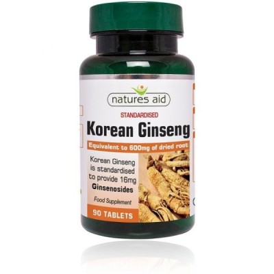 Natures Aid Korean Ginseng 40mg (600mg equiv) 90 Tablets