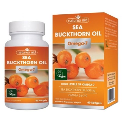 Natures Aid Sea Buckthorn Oil 500mg (Omega-7) 60 VSoftgels