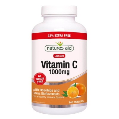 Natures Aid Vitamin C Low Acid 1000mg 240 Tablets