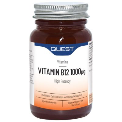 Buy Quest Vitamin B12 1000Mcg 90 Tablets online from Mulberry Bush Wholefoods. UK Supplier of Vitamins Minerals Herbal & Holisti