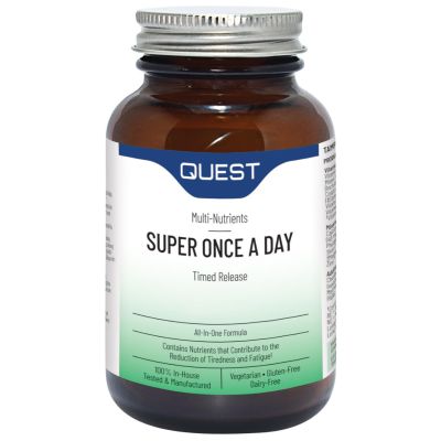 Buy Quest Super Once A Day Timed Release 30 Tablets online from Mulberry Bush Wholefoods. UK Supplier of Vitamins Minerals Herba