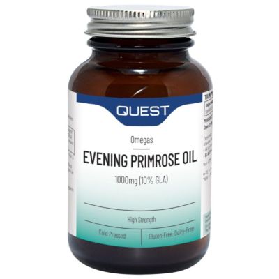 Buy Quest Evening Primrose Oil 1000mg 90 Capsules online from Mulberry Bush Wholefoods. UK Supplier of Vitamins Minerals Herbal