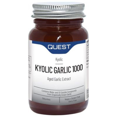 Buy Quest Kyolic Garlic 1000 30+15 Tablets online from Mulberry Bush Wholefoods. UK Supplier of Vitamins Minerals Herbal & Holis