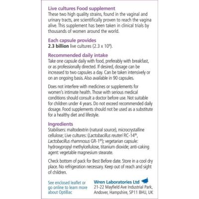 Buy Optibac Probiotics For Women 14 capsules from Mulberry Wholefoods online UK Supplier.