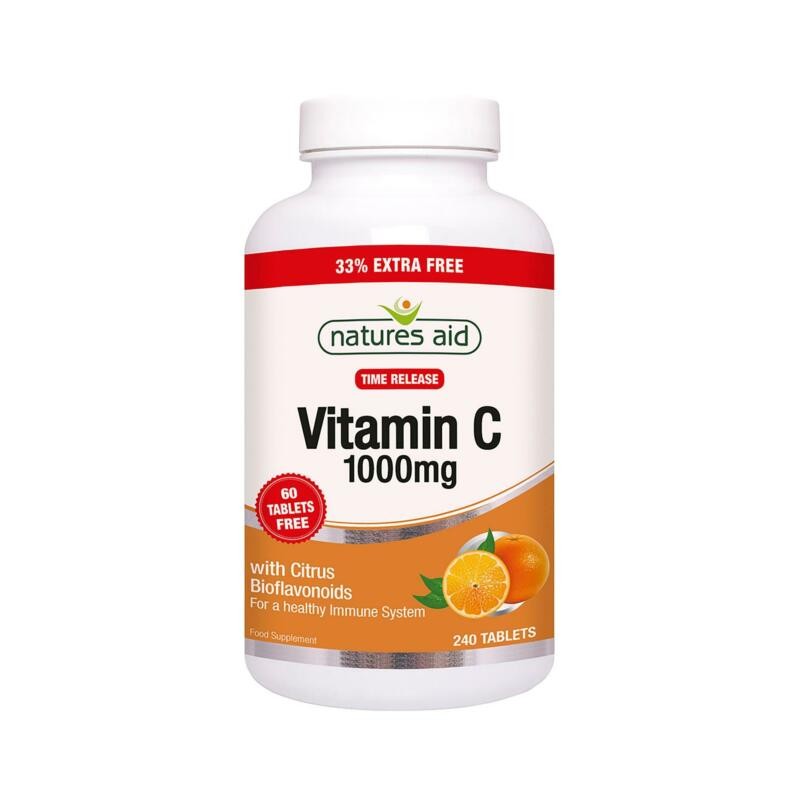 Buy Natures Aid Vitamin C Timed Release 1000mg 240 Tablets Online Uk Supplier