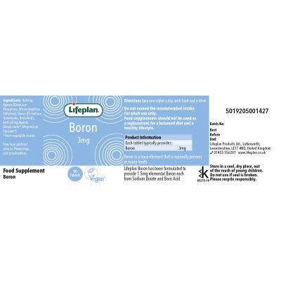 Lifeplan Boron 3mg 90 tablets