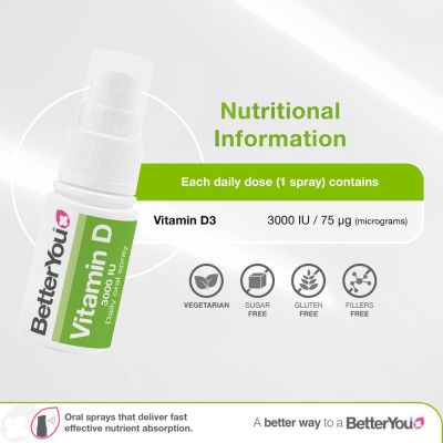 BetterYou Vitamin D 3000IU 15ml Oral Spray