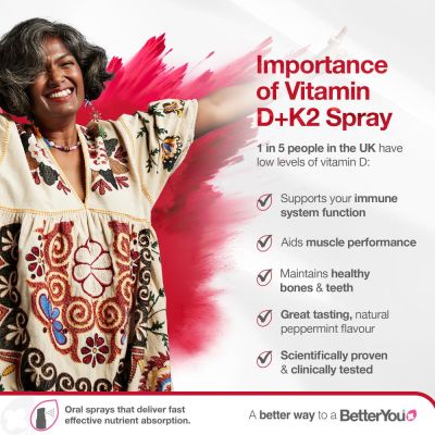 BetterYou Vitamin D+K2 - (D3 3000IU) 12ml Oral Spray