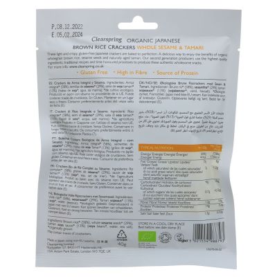 Clearspring Organic Japanese Brown Rice Crackers 40g
