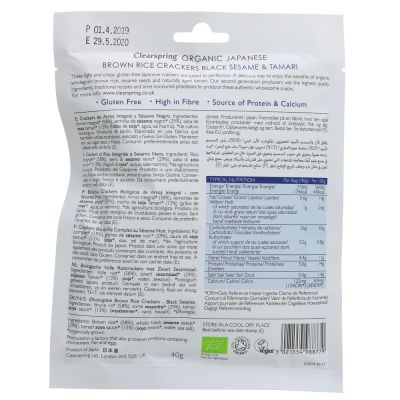 Clearspring Brown Rice Crackers Sesame & Tamari 40g