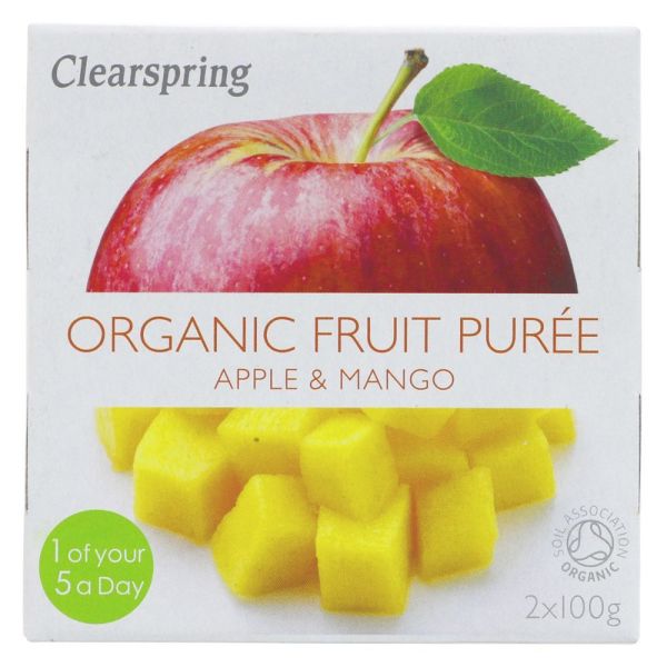 Clearspring Organic Fruit Puree - Apple & Mango 2x100g