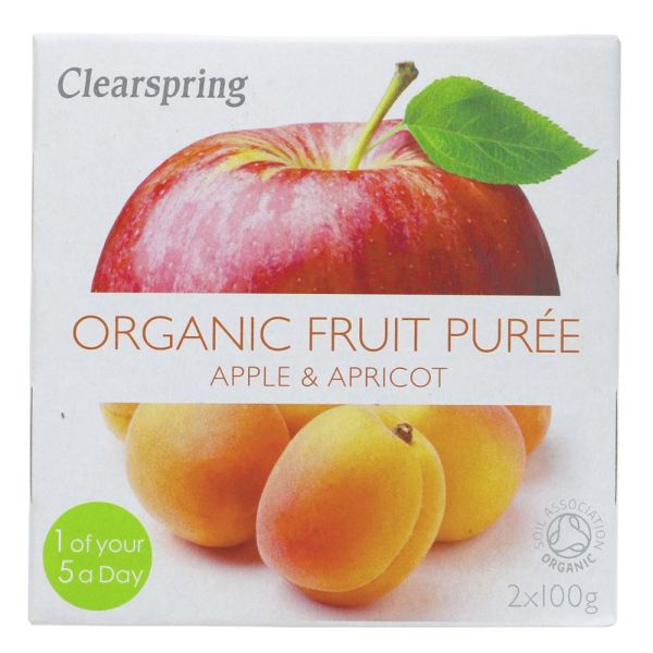 Clearspring Organic Fruit Puree - Apple & Apricot 2x100g