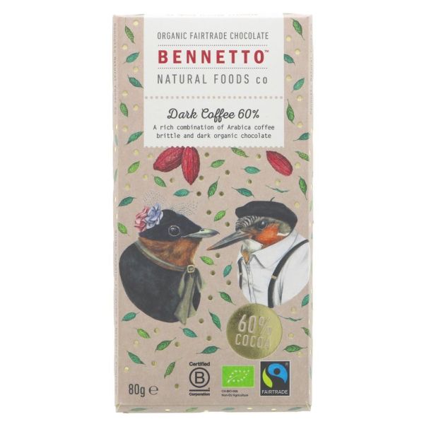 Bennetto Organic Dark Coffee Chocolate 80g