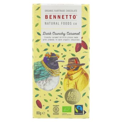 Bennetto Organic Dark Crunchy Caramel Chocolate 80g