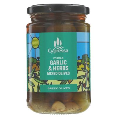 Cypressa Mixed Olives Garlic & Herbs 315g