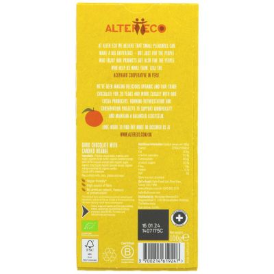 AlterEco Organic Orange Dark Chocolate 100g