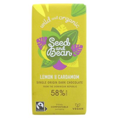 Seed & Bean Organic Aromatic Cardamom & Lemon Dark Chocolate 85g