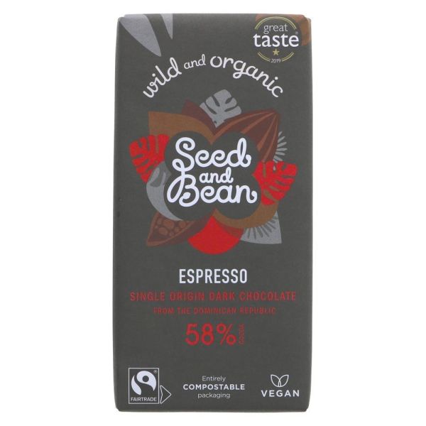 Seed & Bean Organic Dark Espresso Chocolate Bar 85g