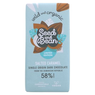 Seed & Bean Organic Salted Caramel Dark Chocolate Bar 85g