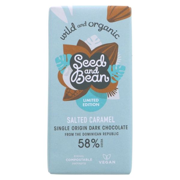 Seed & Bean Organic Salted Caramel Dark Chocolate Bar 85g