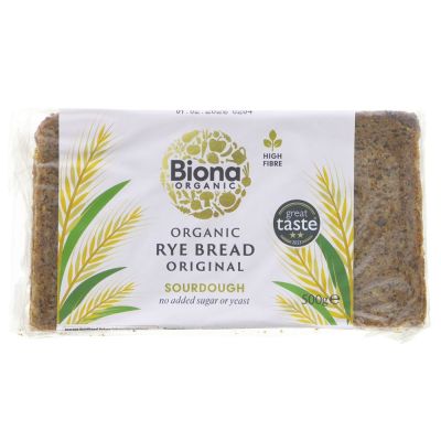 Biona Organic Wholegrain Rye Bread 500g
