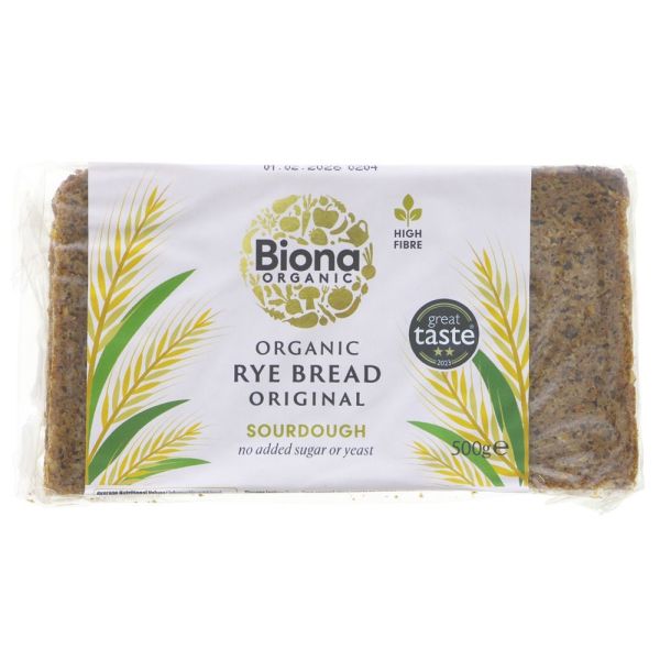 Biona Organic Wholegrain Rye Bread 500g