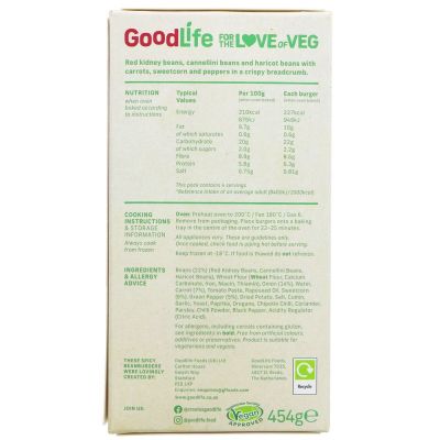 Goodlife Spicy Bean Burger 454g