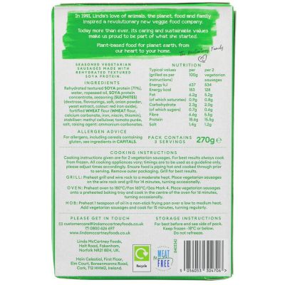 Linda McCartney Vegetarian Sausages (6) 270g