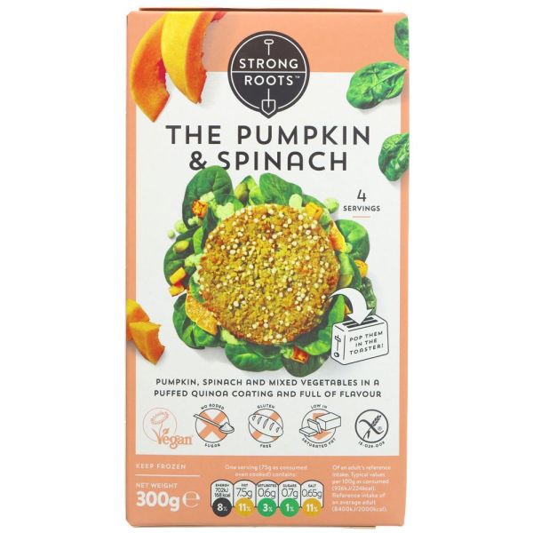 Strong Roots Pumpkin & Spinach Burgers 300g