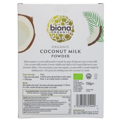 Biona Organic Coconut Milk Powder 150g