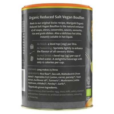 Marigold Organic Bouillon Low Salt Vegan 500g
