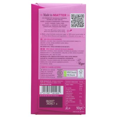 Divine Fair Trade Dark Chocolate & Raspberries 90g