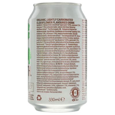 Whole Earth Organic Sparkling Elderflower Drink 330ml