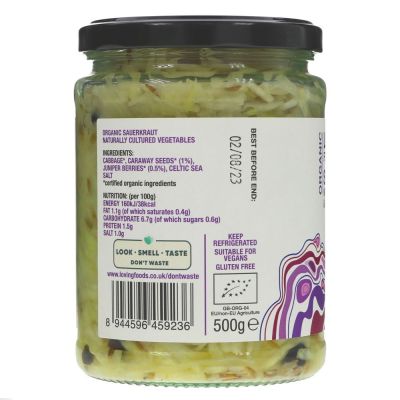 Loving Foods Organic Sauerkraut With Caraway 475g