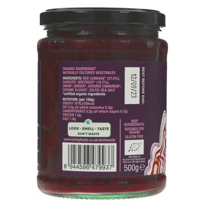 Loving Foods Organic Ruby Sauerkraut 475g