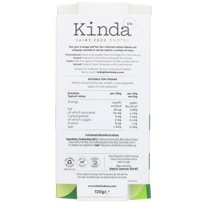 Kinda Co. Garlic & Chive Vegan Cheese 120g